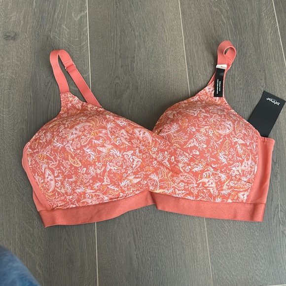 Addition Elle Deesee Lingerie Wireless T-Shirt Bra Size 44D Pink Coral - Picture 8 of 13